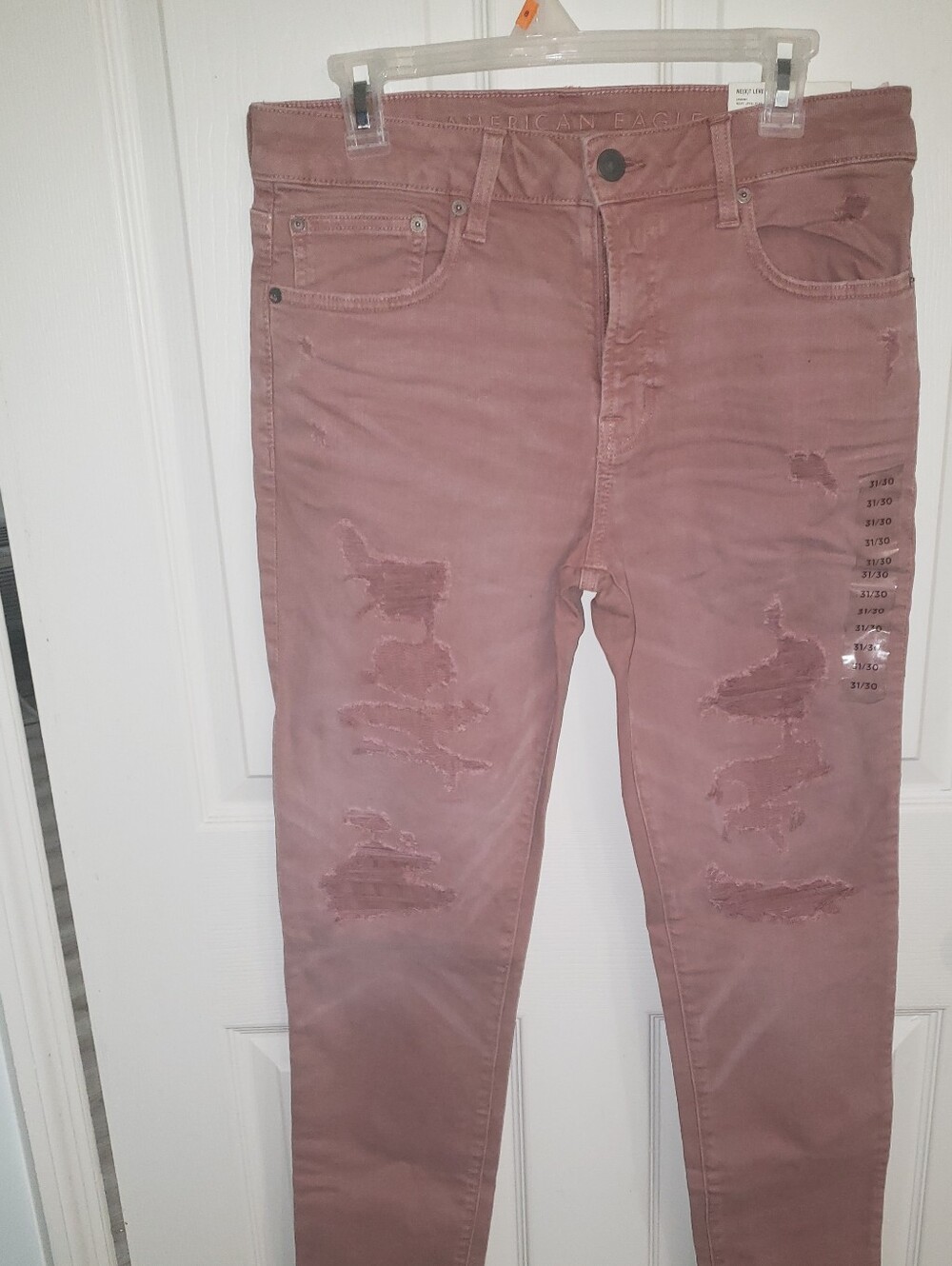 American Eagle Flex Distressed Mauve Skinny Jeans